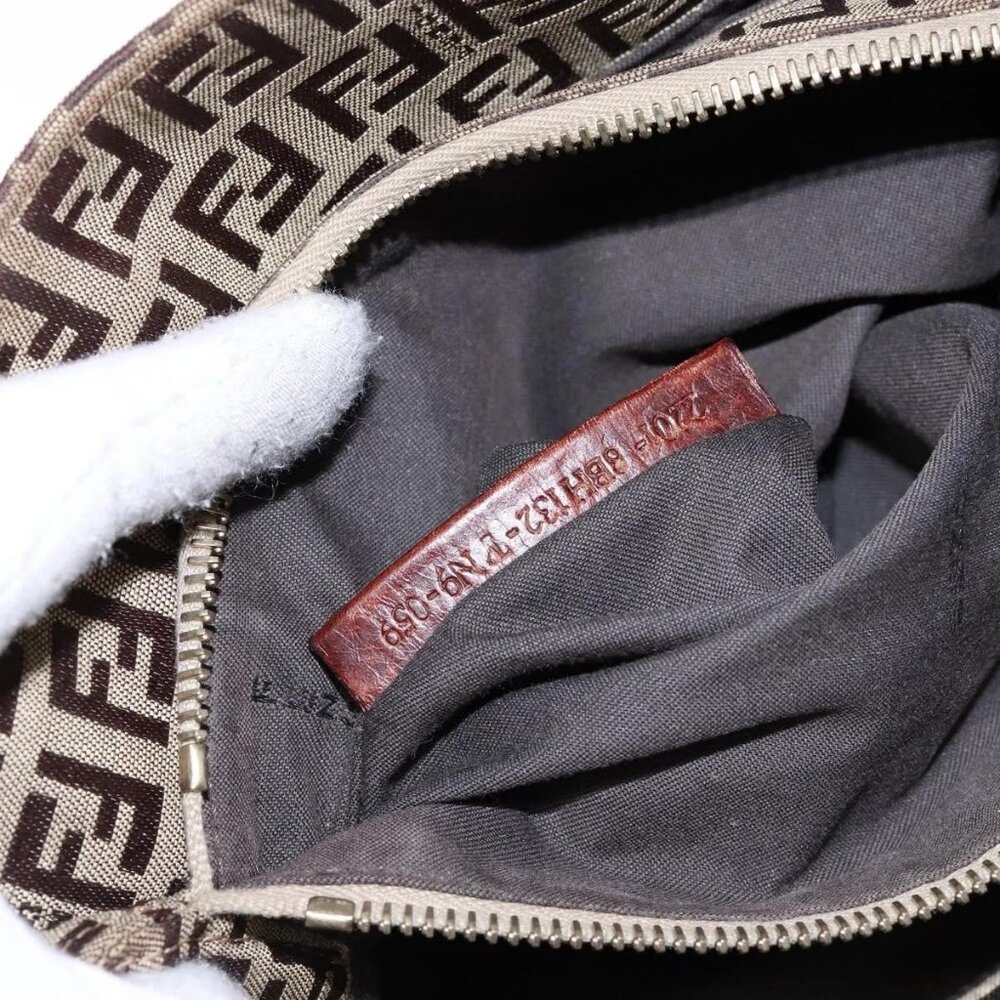 FENDI Zucchino Canvas Hand Bag Beige Brown Auth - Picture 11 of 16